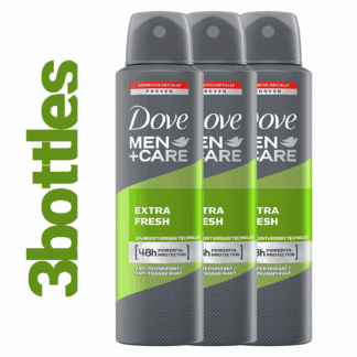 Dove Men Extra Fresh Spray, 150ml per bottle, 3 bottles total