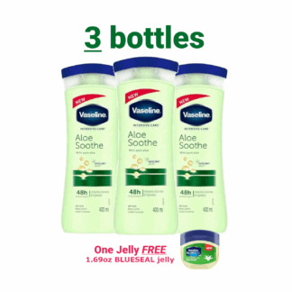 Vaseline Aloe Soothe Lotion, 3 bottles, 400ml or 13.5oz per bottle