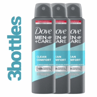 Dove Men Clean Comfort Spray, 150ml per bottle, 3 bottles total